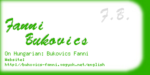 fanni bukovics business card